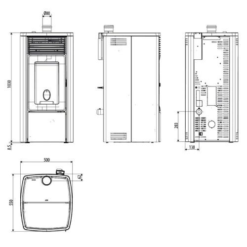 Poêle à granulés MCZ EGO Air 8 UP! M3 8,1 kW