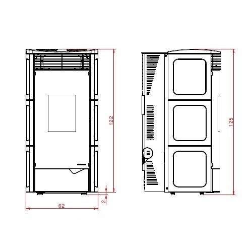 Poêle à granulés Palazzetti Ecofire Nadine TC 12 US Pro 2 | 12 kW