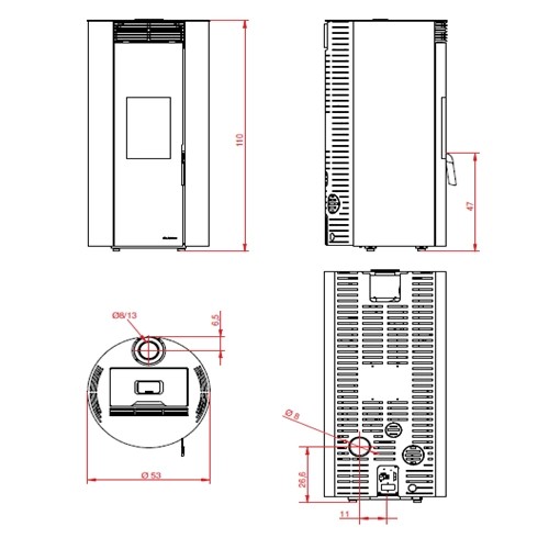 Poêle à granulés Palazzetti Ecofire Emily TC US 6 kW
