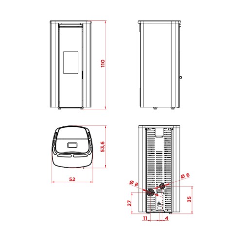 Poêle à granulés Palazzetti Ecofire Theo TC 9 kW
