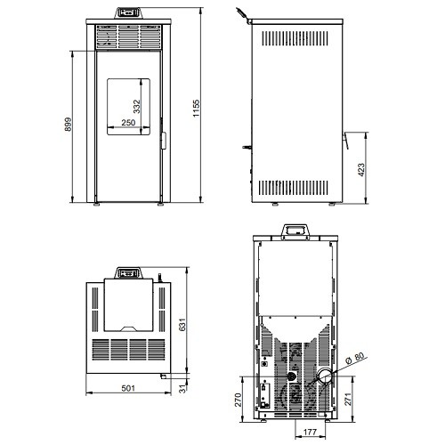 Poêle à granulés Royal Jada 10 | 10 kW
