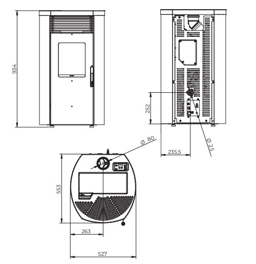 Poêle à granulés Royal Rondine Air 80 US 8 kW