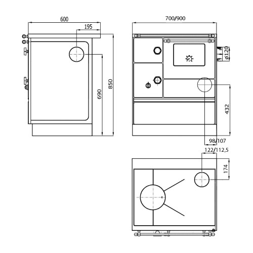 Cuisinière à bois Westminster poêle à combustible solide K 176 F/A 70 | 5 kW