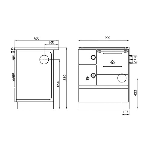 Cuisinière à bois Westminster poêle à combustible solide K 176 F/A 90 | 5 kW