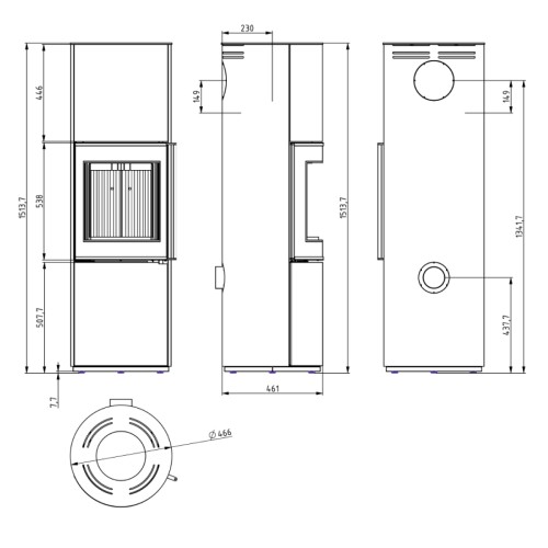 Poêle à bois Wamsler Rook 6,3 kW
