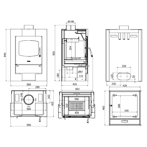 Poêle à bois HS Flamingo Espo I 9,2 kW