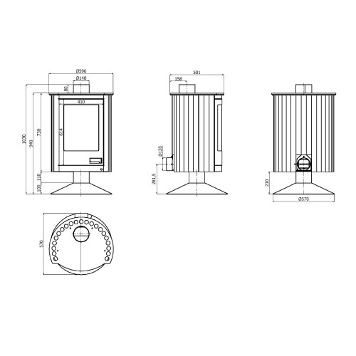 Poêle à bois HS Flamingo Picolo II 7,4 kW
