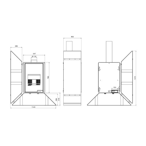 Poêle à bois HS Flamingo Deluxe Kampa 9,6 kW