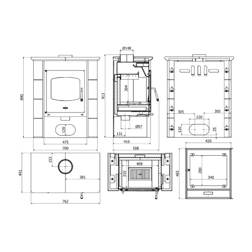 Poêle à bois HS Flamingo Bali 9,2 kW