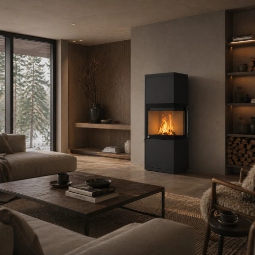 Poêle à bois Drooff Livera Panorama L 8 kW