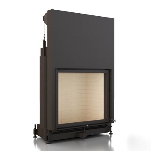 Insert bois Brunner Foyer Stil plat 75-90 + porte coulissante 13 kW