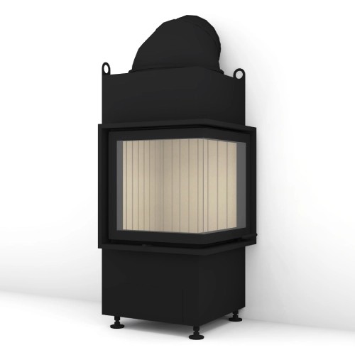 Insert bois Brunner BKH 5.0 d'angle 42-42-42 | 7 kW porte pivotante