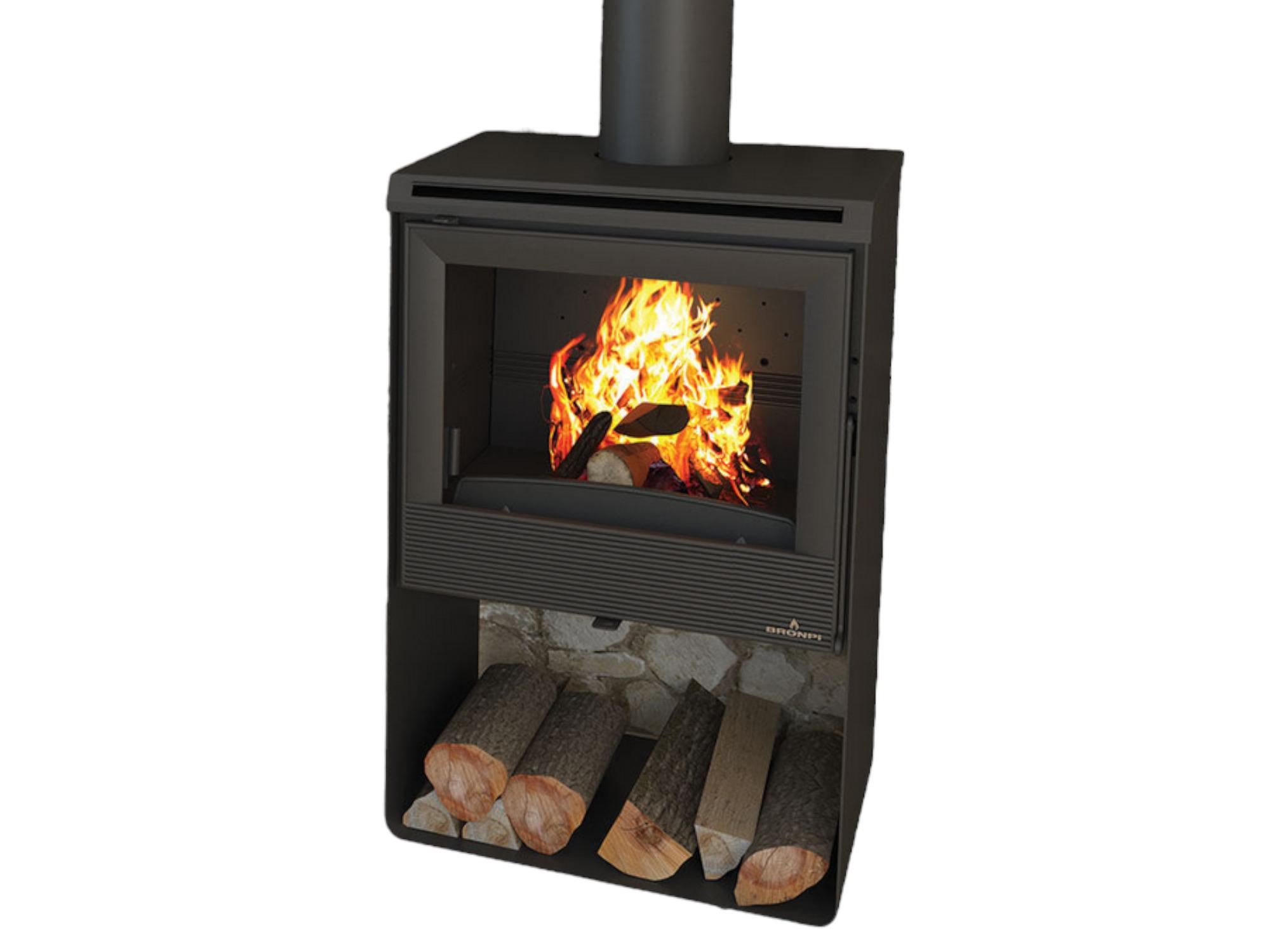 Poêle à bois ventilé silencieux raccordable - BRONPI Croacia - T 9.5 kW