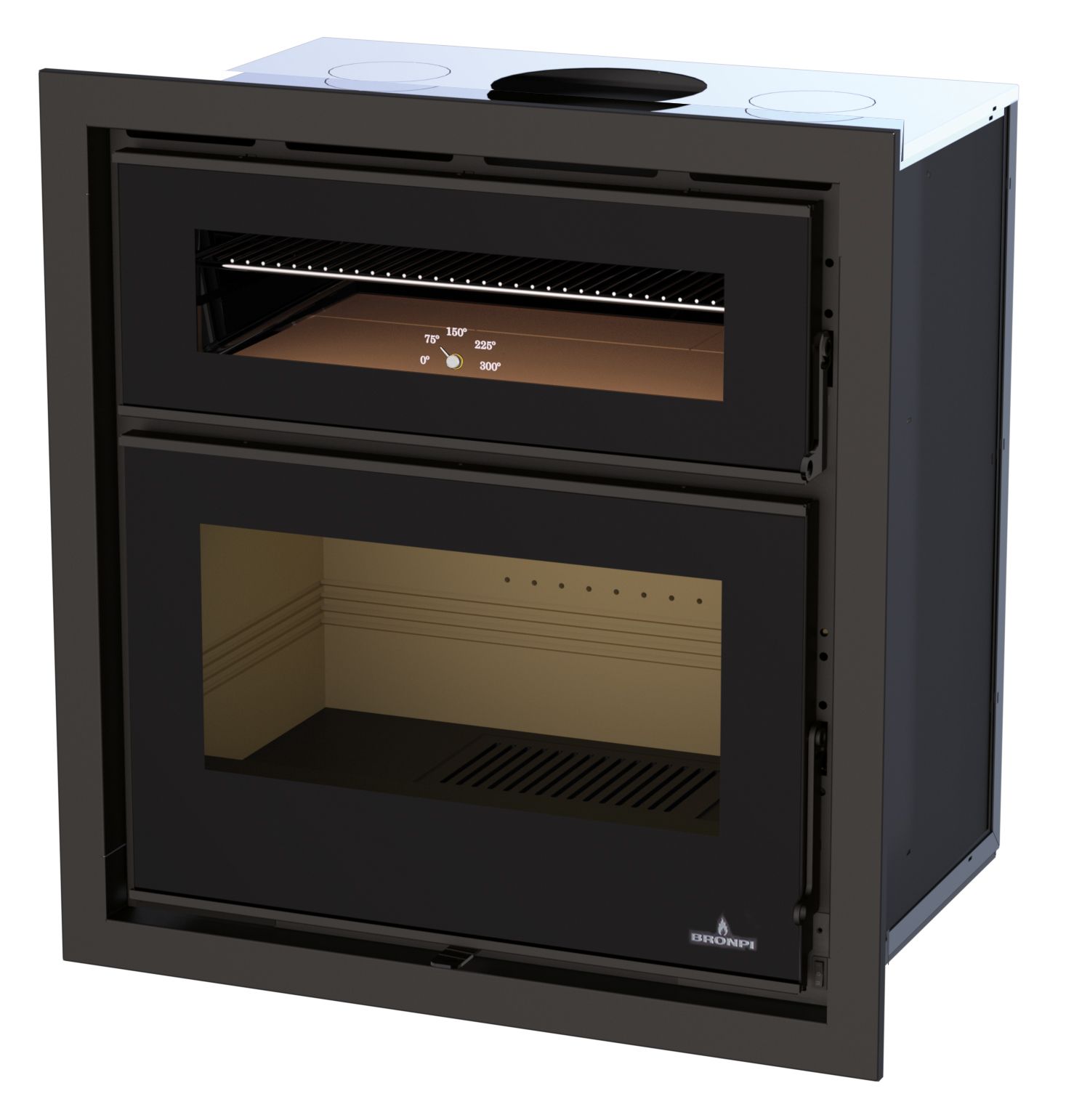 Insert à bois ventilé canalisable avec four - BRONPI Denver 15 kW