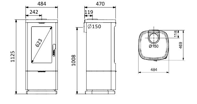 Poêle à bois en fonte -SUPRA Maonie 11.5 kW