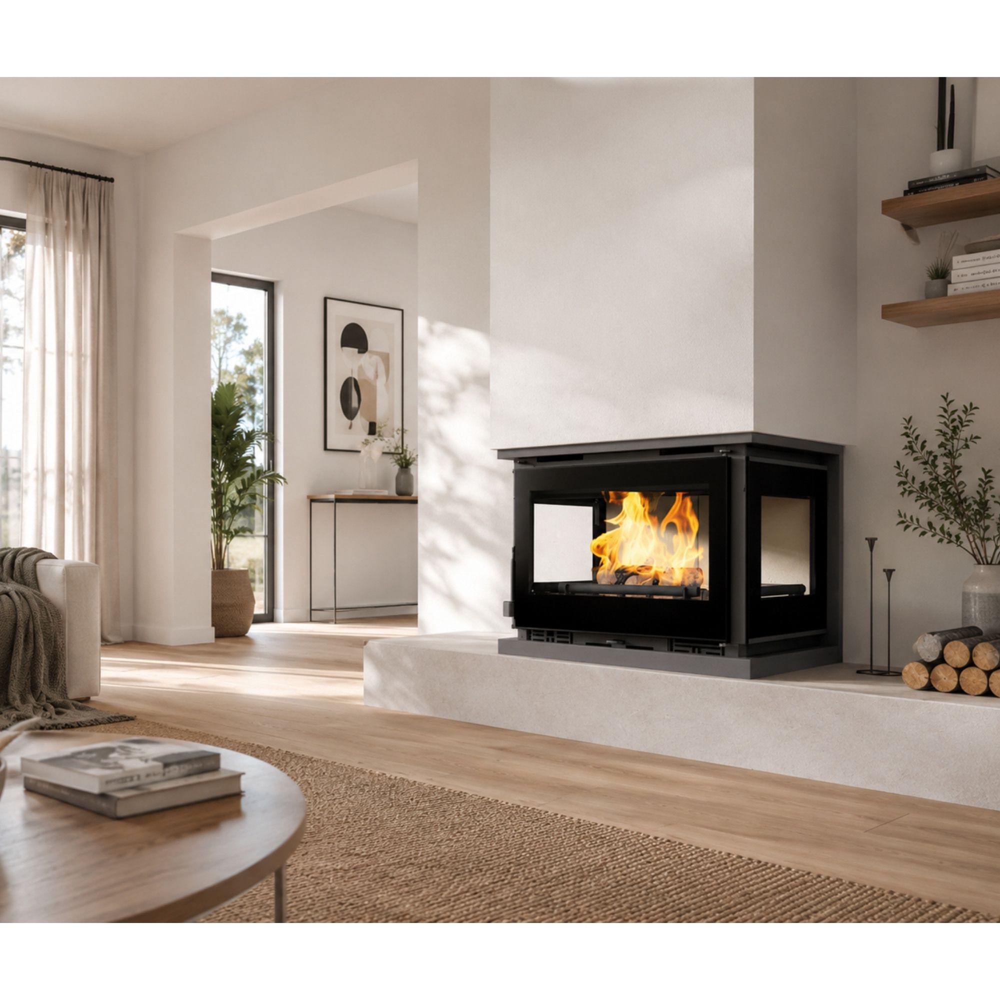 Insert à bois 3 vitres ventilé - FIREMATIC Dali 12.6 kW