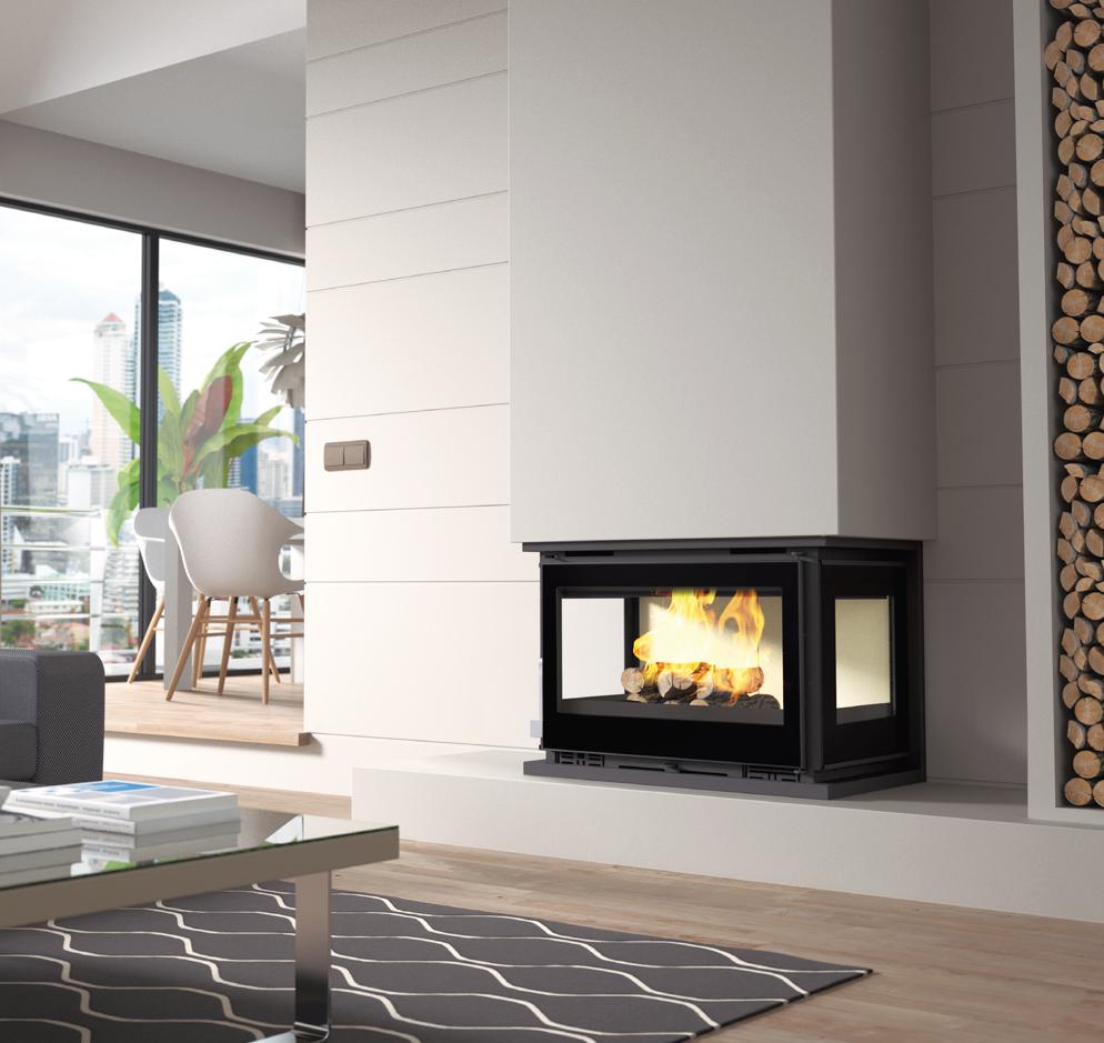 Insert à bois 3 vitres ventilé - FIREMATIC Abby 12.8 kW