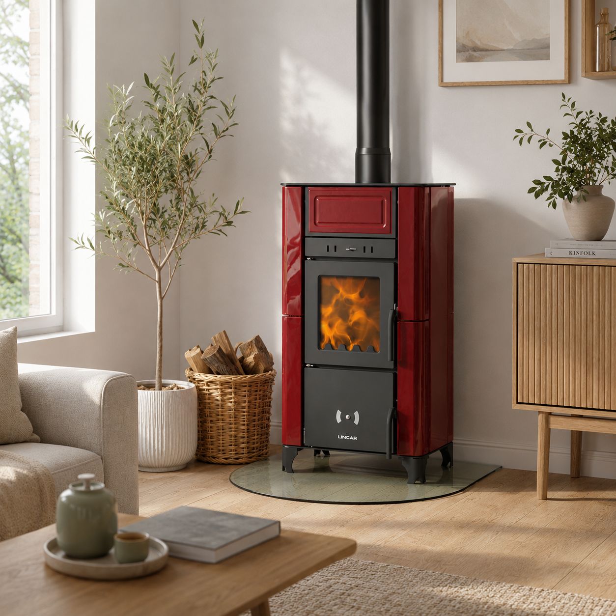 Poêle à bois ventilé céramique - LINCAR Emily 6.7 kW