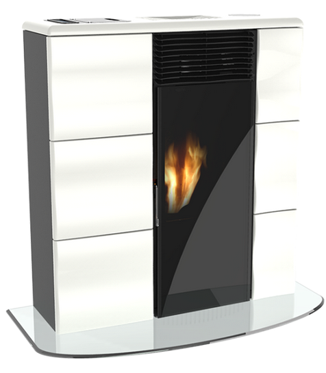Poêle à granules extra plat canalisable - LINCAR Olga canalizzata Evo 8.7 kW