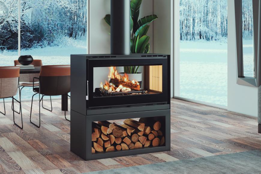 Poêle à bois ventilé 2 vitres - FIREMATIC Ottawa - L 13.5 kW