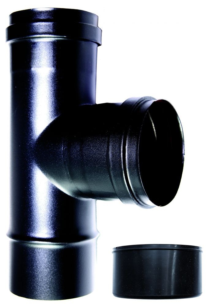 Té tampon acier noir Ø80mm