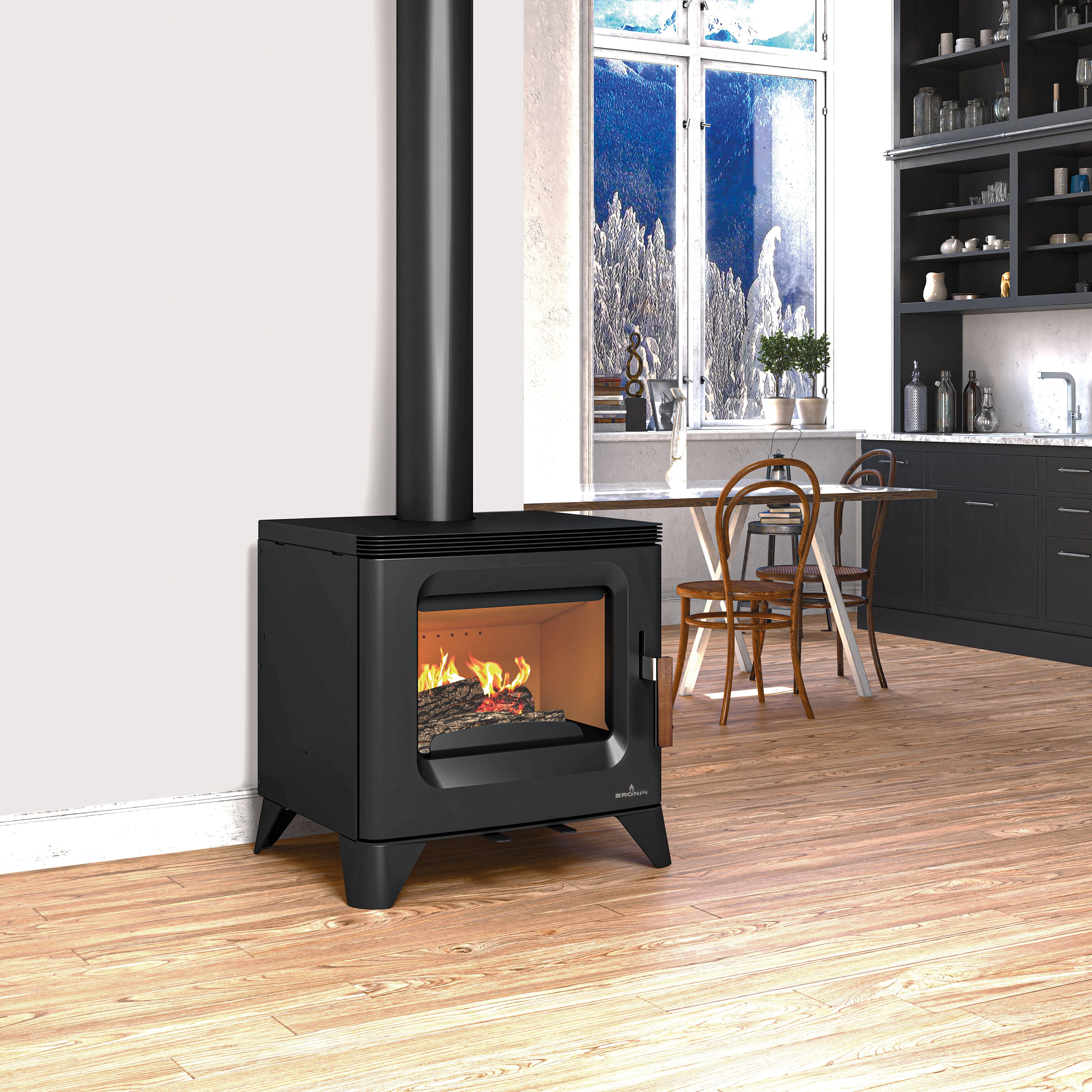 Poêle à bois raccordable - BRONPI Orly 6 kW
