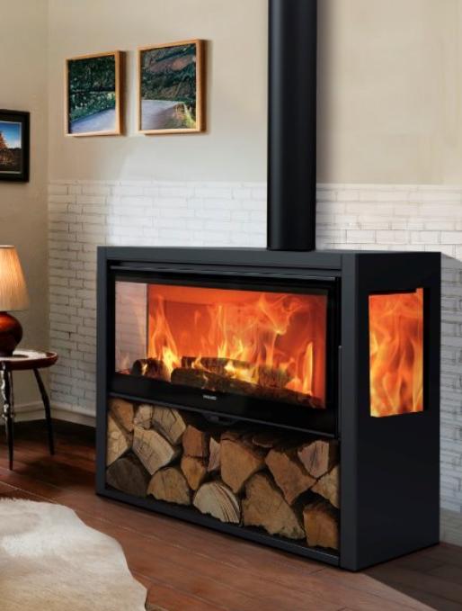 Poêle à bois raccordable 3 vitres - PANADERO Chopin 3V 8.2 kW