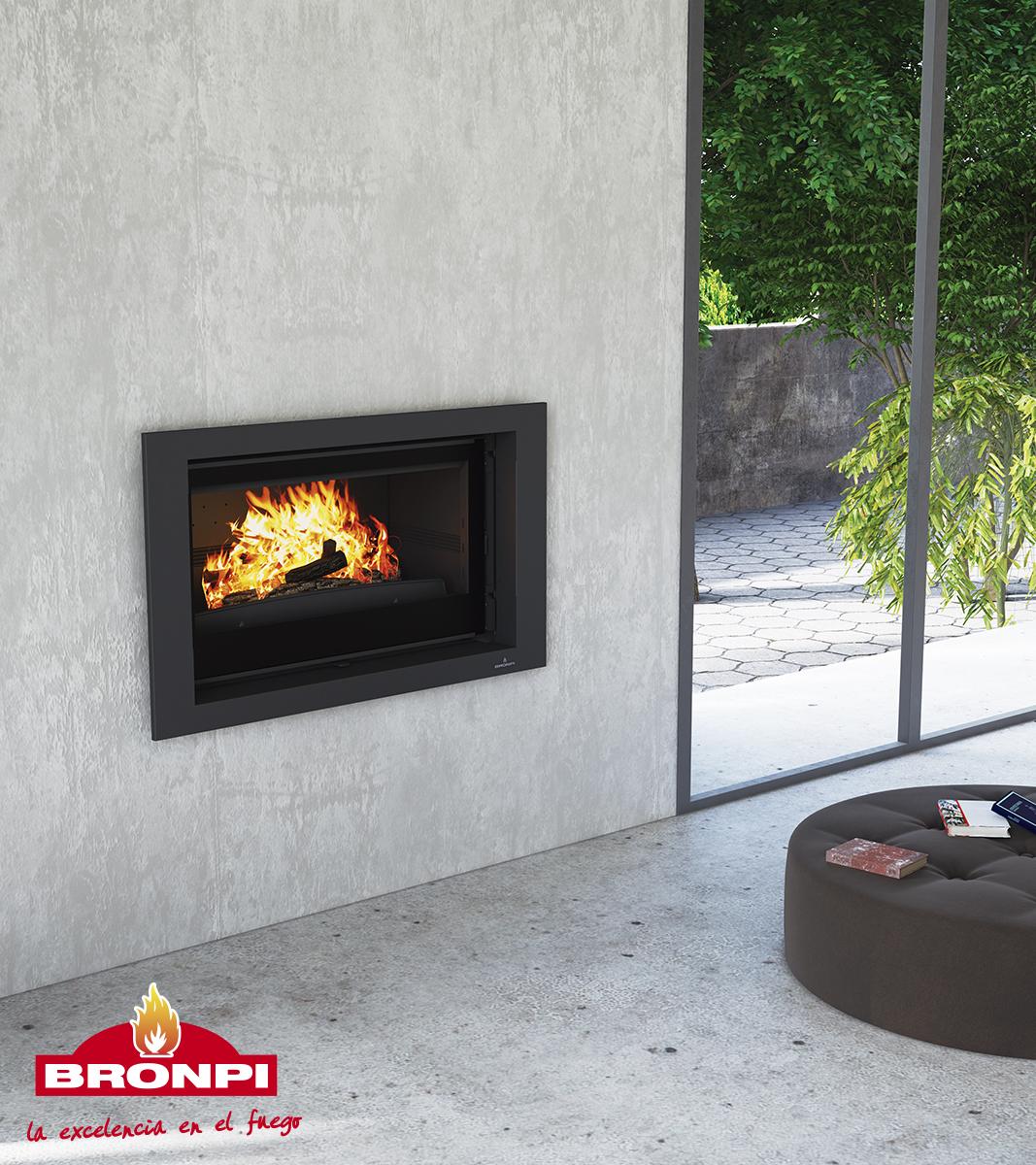 Insert à bois ventilé canalisable - BRONPI Paris 90V Guillotina 14 kW