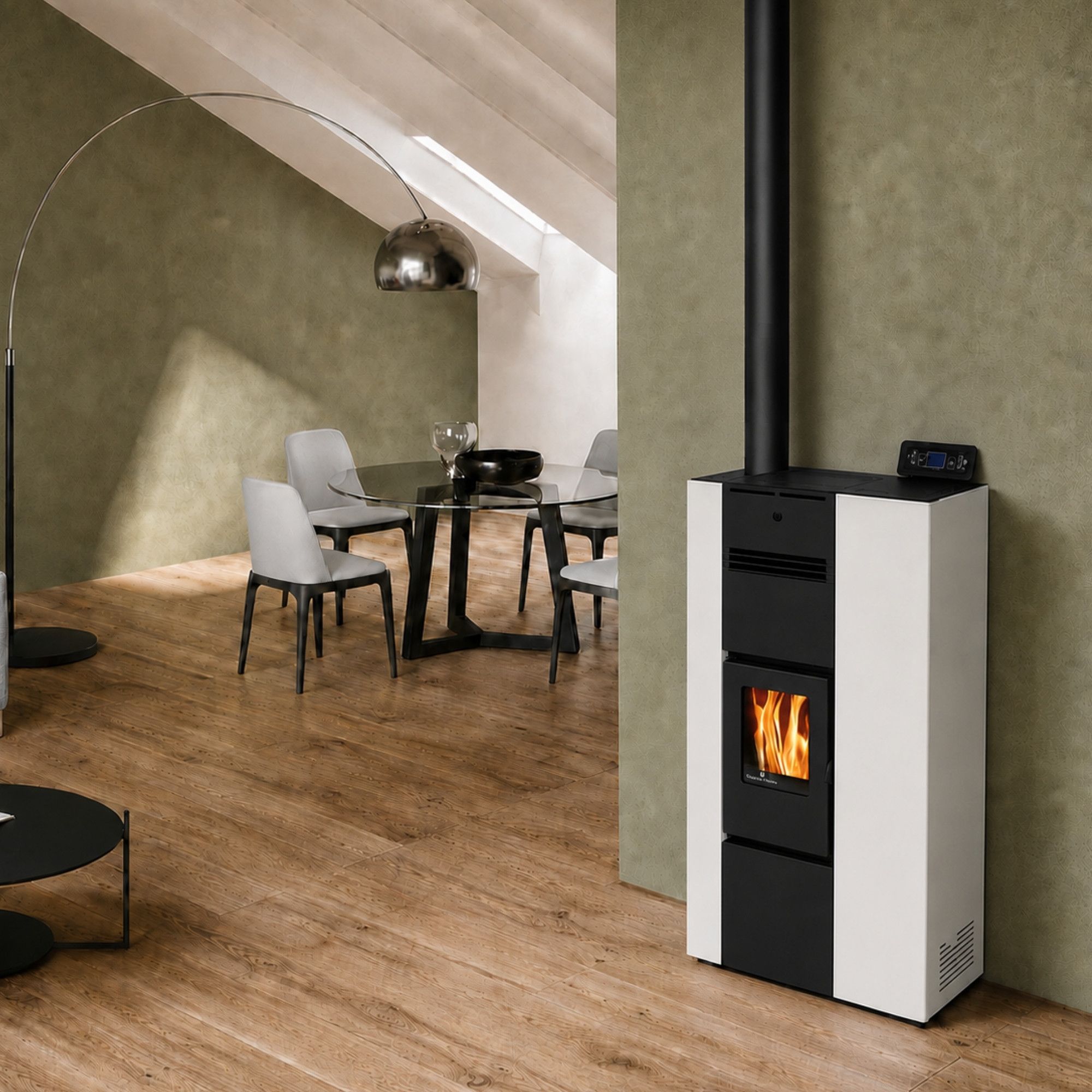 Poêle à granules extra plat - ORIGINE PHEBO Fenice 8.6 kW