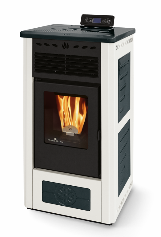 Poêle à granules en céramique - ORIGINE PHEBO Febe Bicolore 5S-8 7.5 kW
