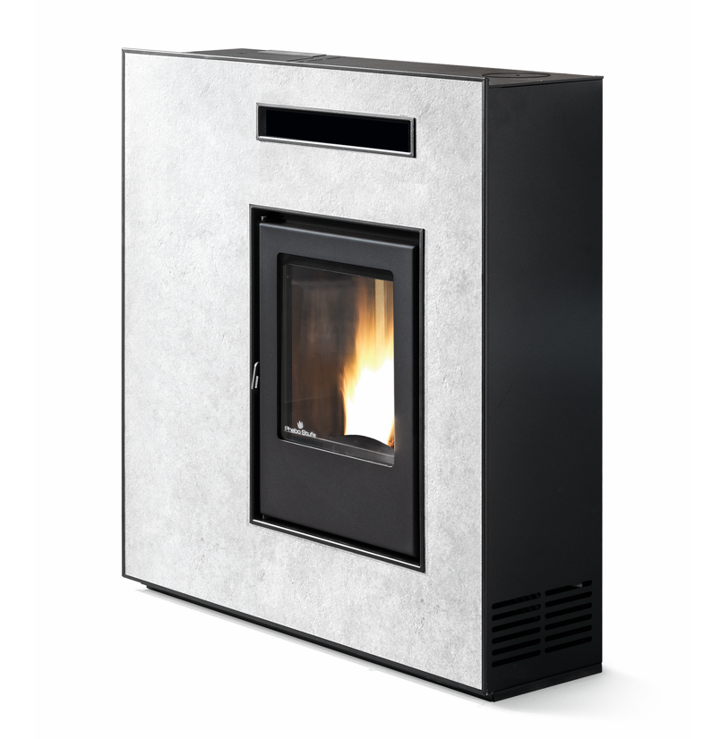 Poêle à granulés extra plat - ORIGINE PHEBO Musa Reverse 11.5 kW