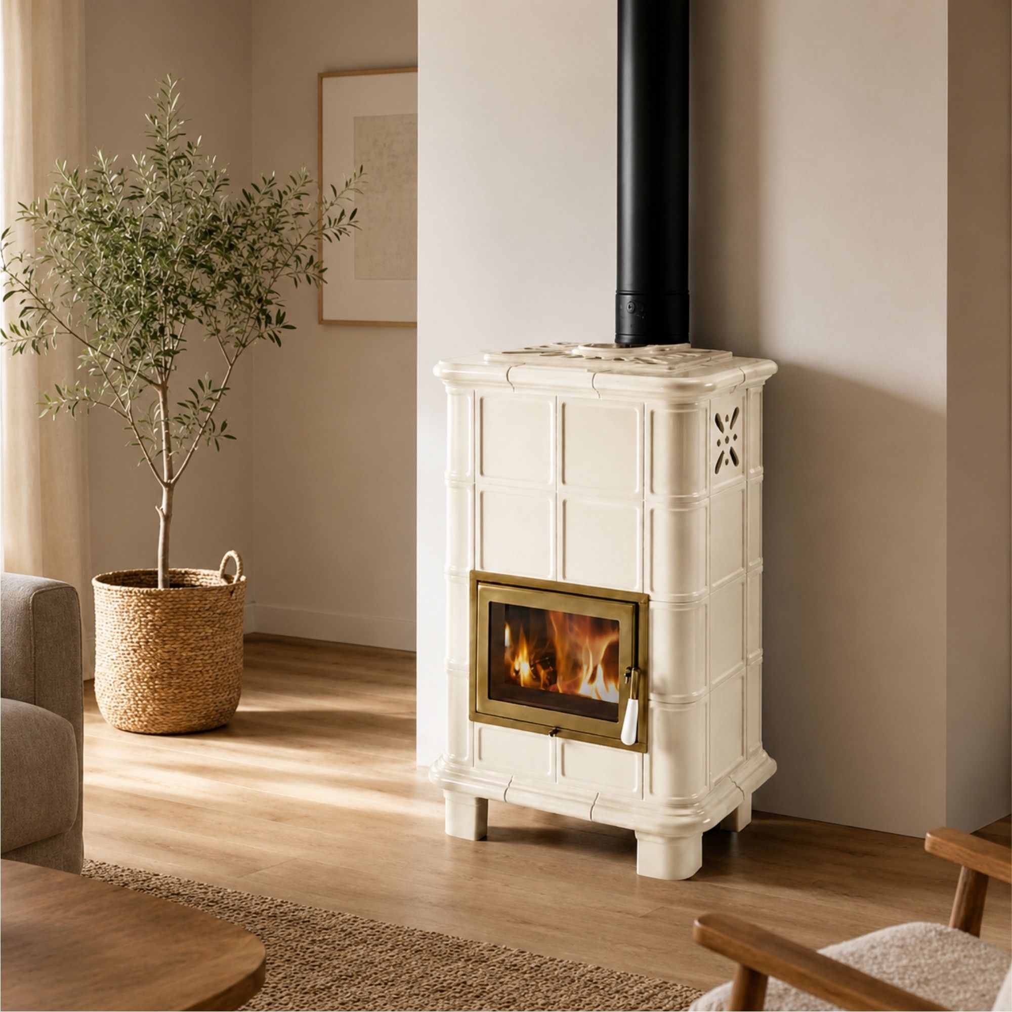 Poêle à bois céramique - ORIGINE PHEBO Diana 11.8 kW