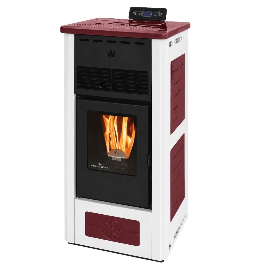 Poêle à granules en céramique - ORIGINE PHEBO Febe Bicolore 5S-XL 7.5 kW