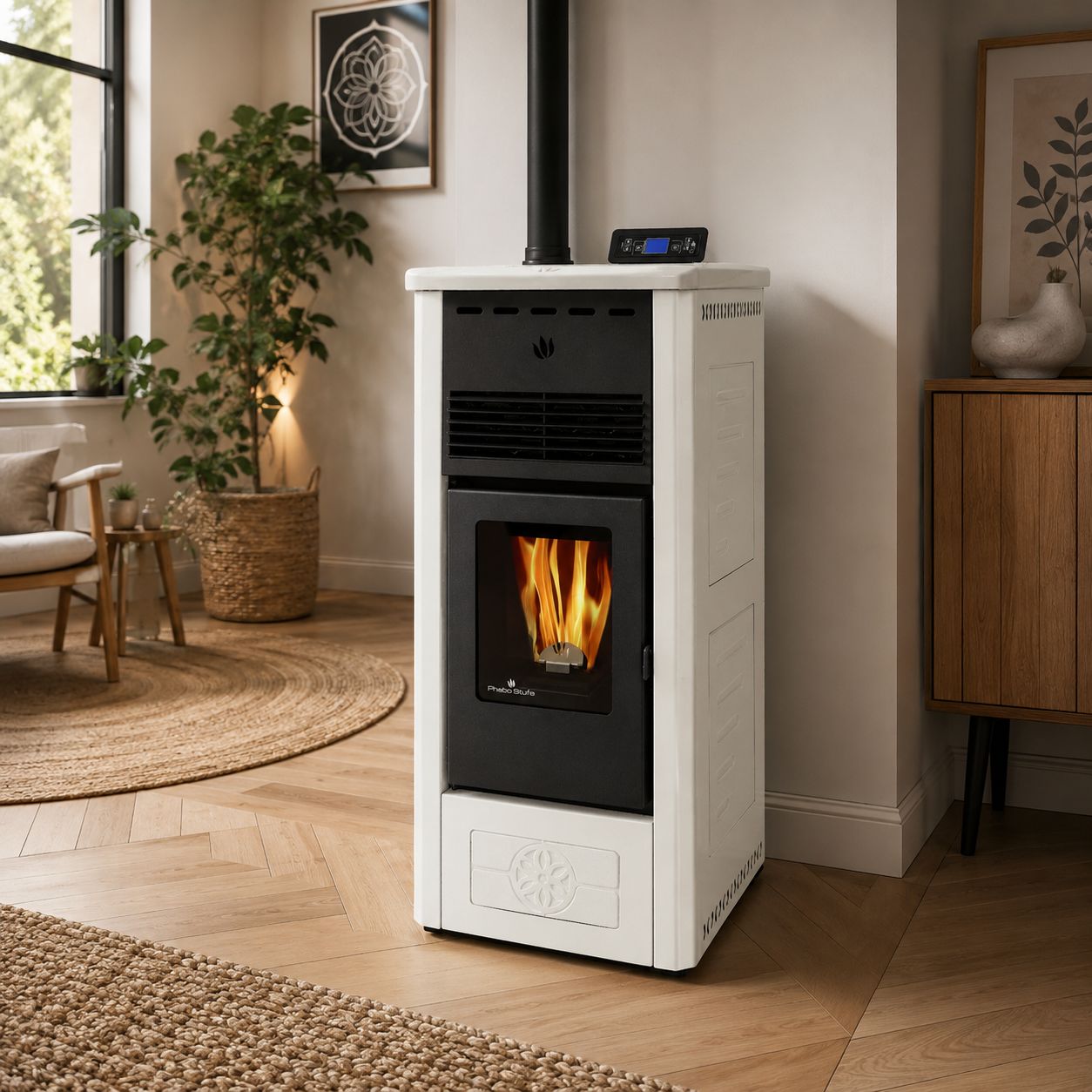 Poêle à granules en céramique - ORIGINE PHEBO Febe 5S-XL 7.5 kW