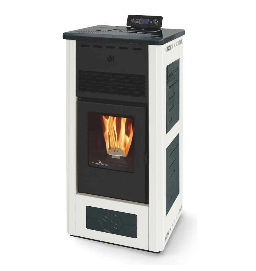 Poêle à granules en céramique - ORIGINE PHEBO Gea Bicolore 5S-XL 7.5 kW