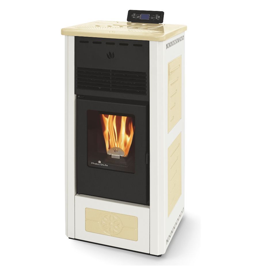 Poêle à granules en céramique - ORIGINE PHEBO Gea Bicolore 5S-XL 7.5 kW