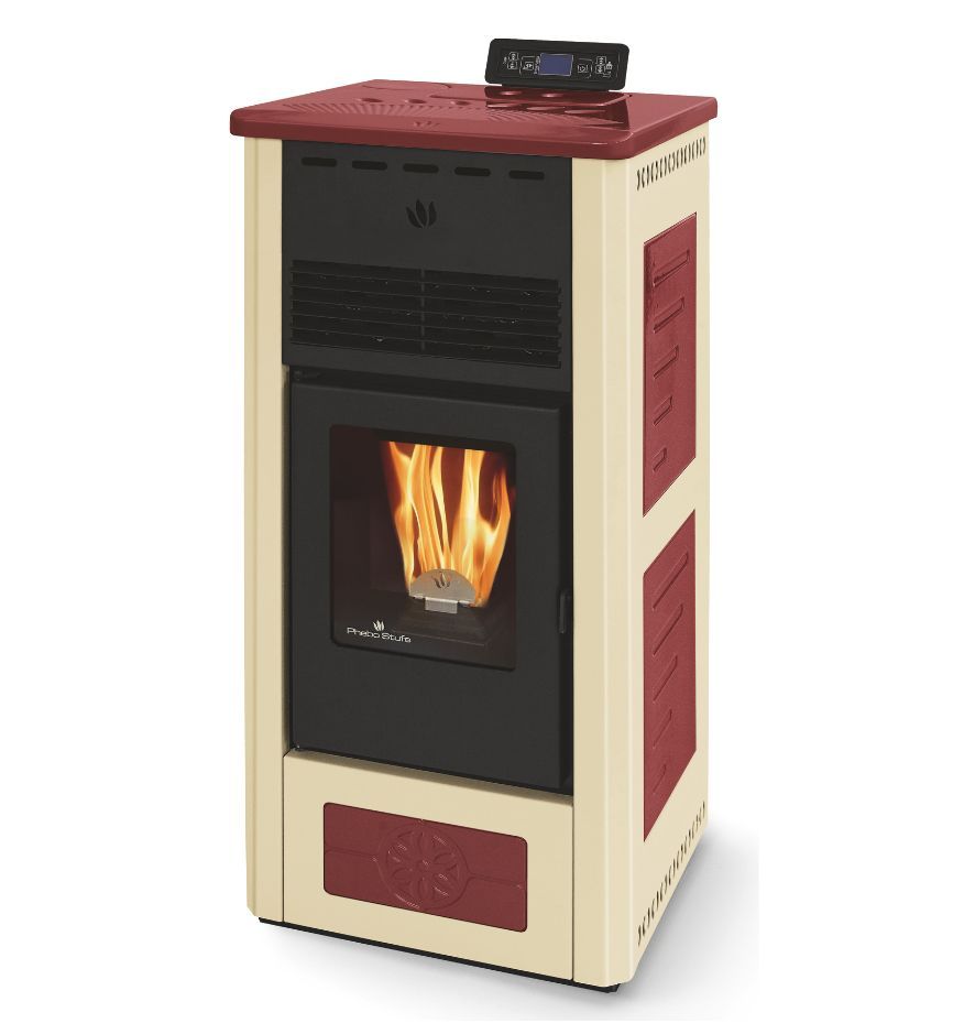 Poêle à granules en céramique - ORIGINE PHEBO Gea Bicolore 5S-XL 7.5 kW