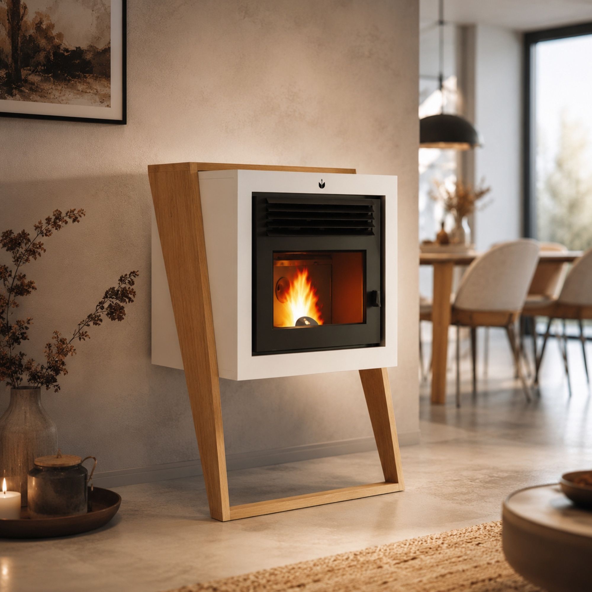 Poêle à granulés suspendu - ORIGINE PHEBO Q-bix 7.8 kW