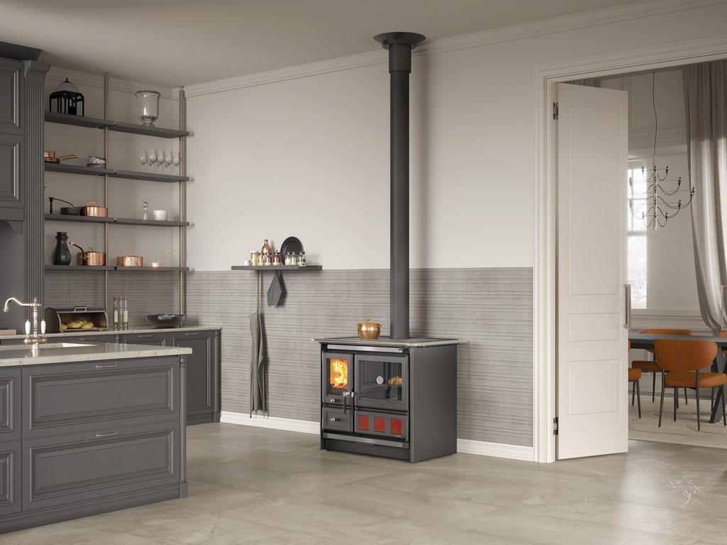 Cuisinière à bois raccordable - LA NORDICA Rosa XXL.16 Steel 10.5 kW