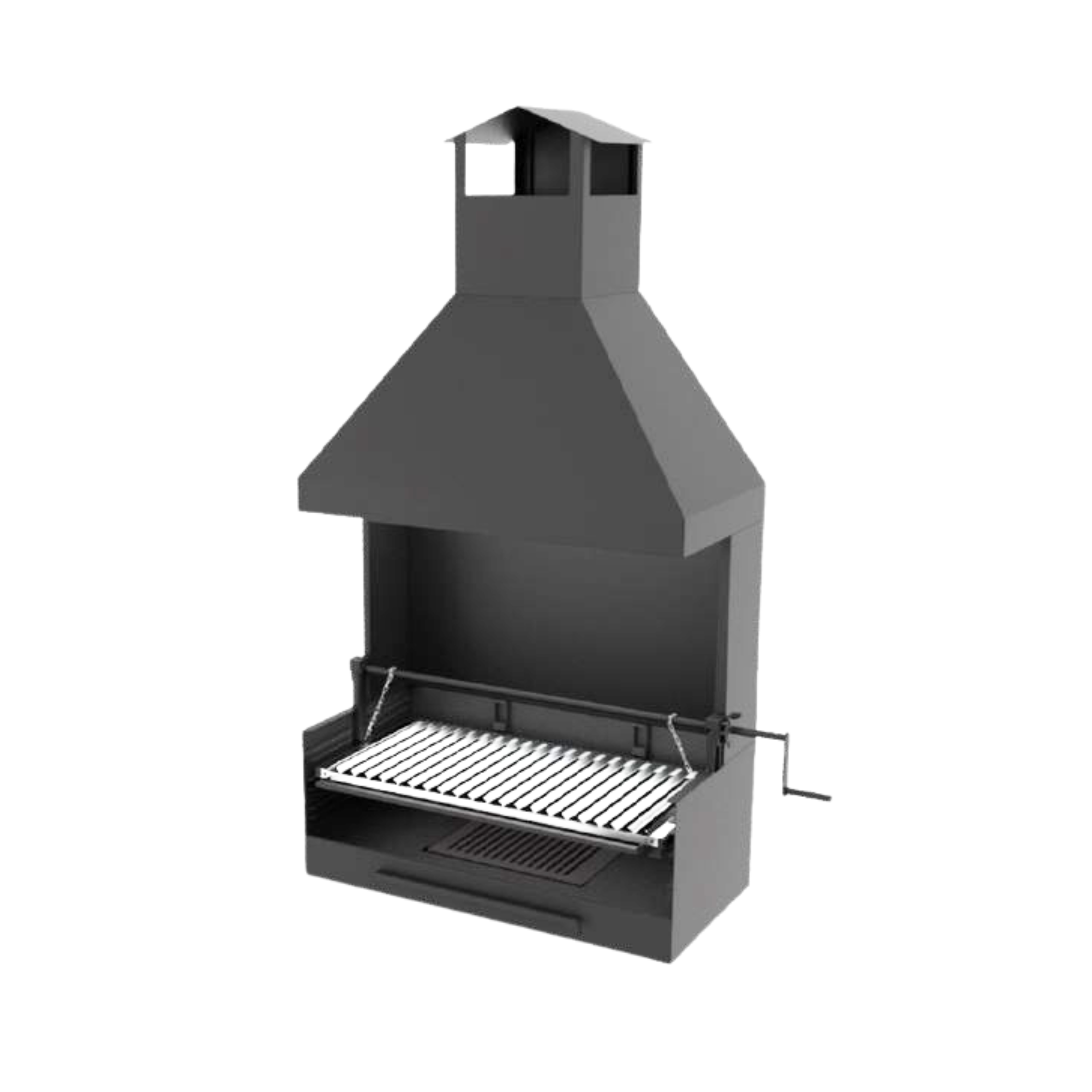 Barbecue bois/charbon à manivelle - FM CALEFACCION - BVE-82