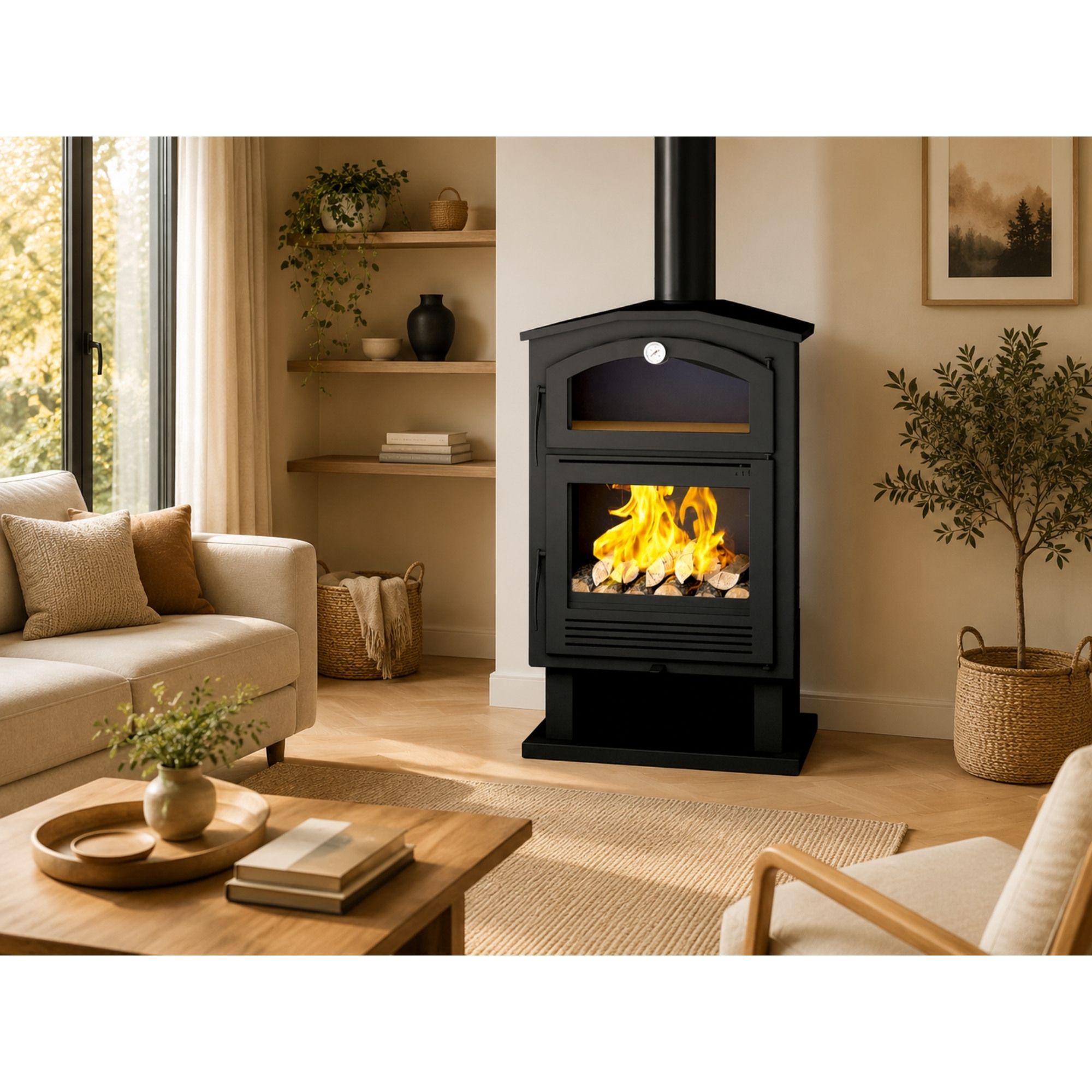 Poêle à bois avec four - FIREMATIC Jersey 9.5 kW
