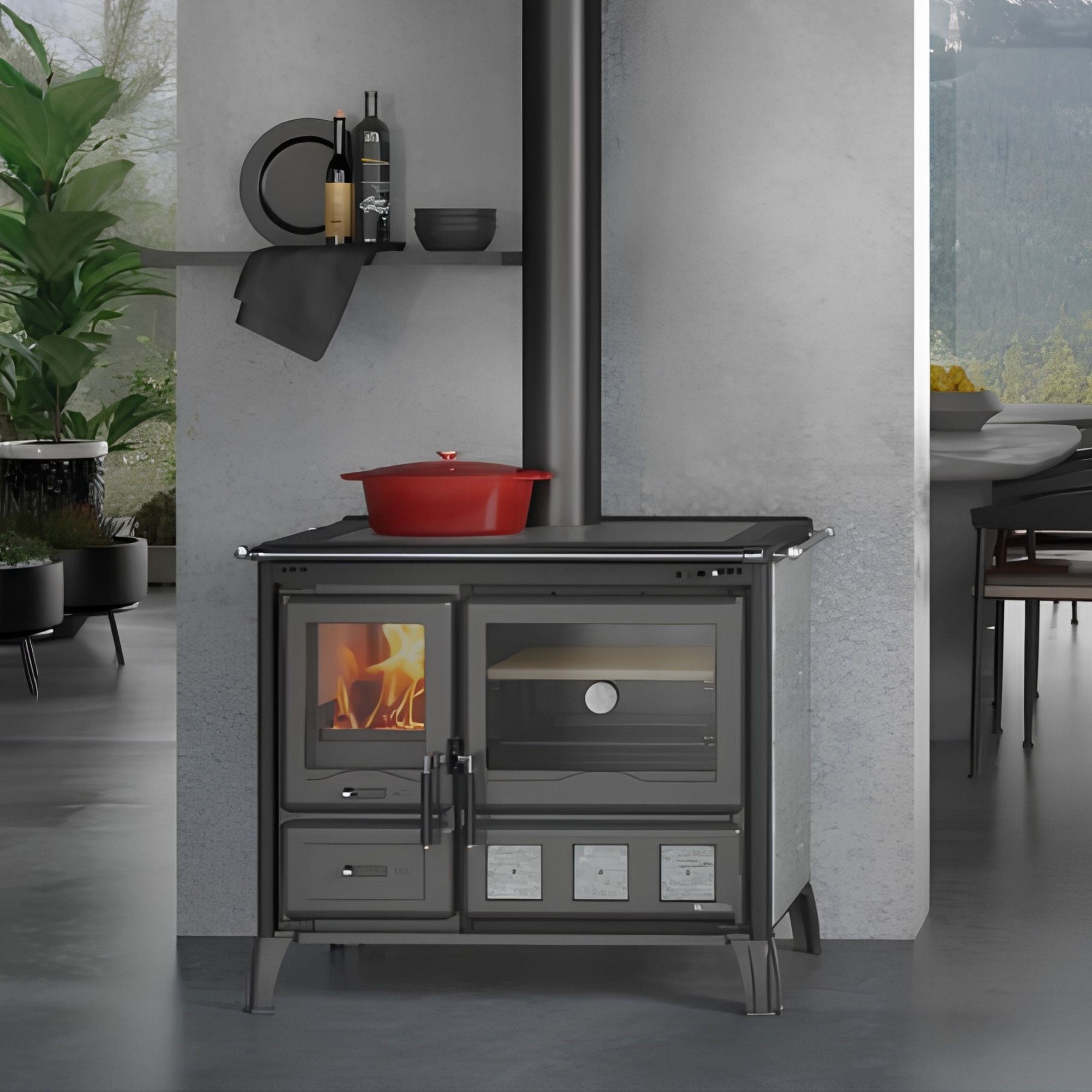Cuisinière à bois raccordable - LA NORDICA Gardenia XXL Pierre 10.5 kW
