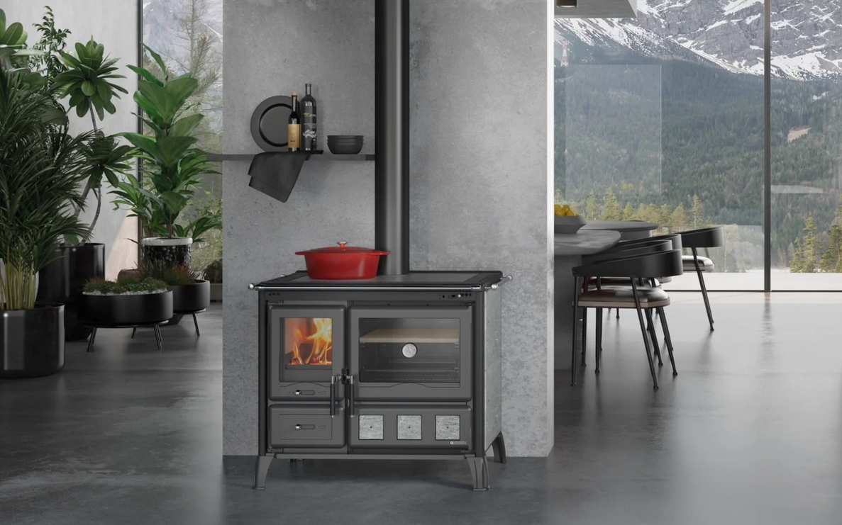 Cuisinière à bois raccordable - LA NORDICA Gardenia XXL Pierre 10.5 kW