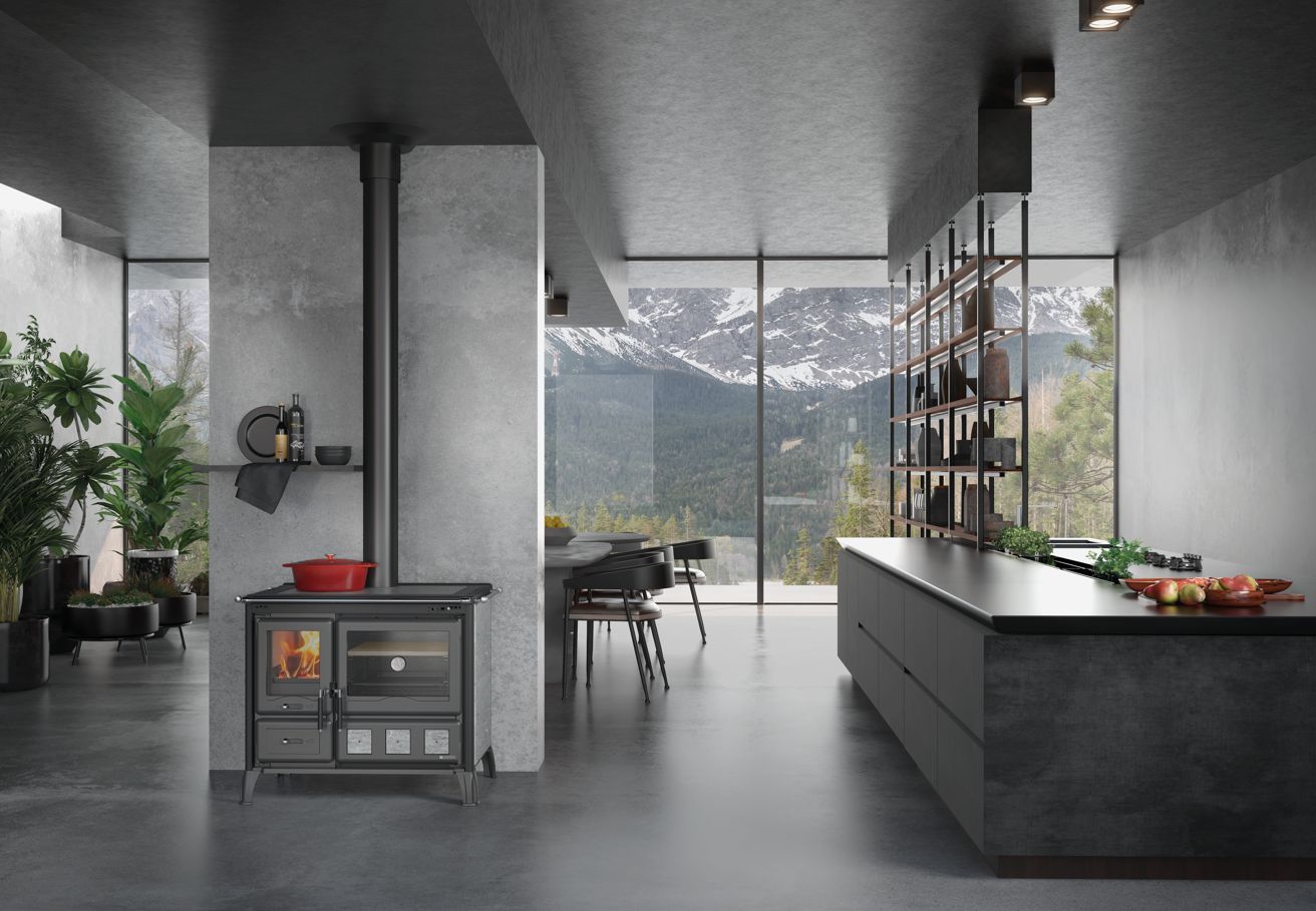 Cuisinière à bois raccordable - LA NORDICA Gardenia XXL Pierre 10.5 kW