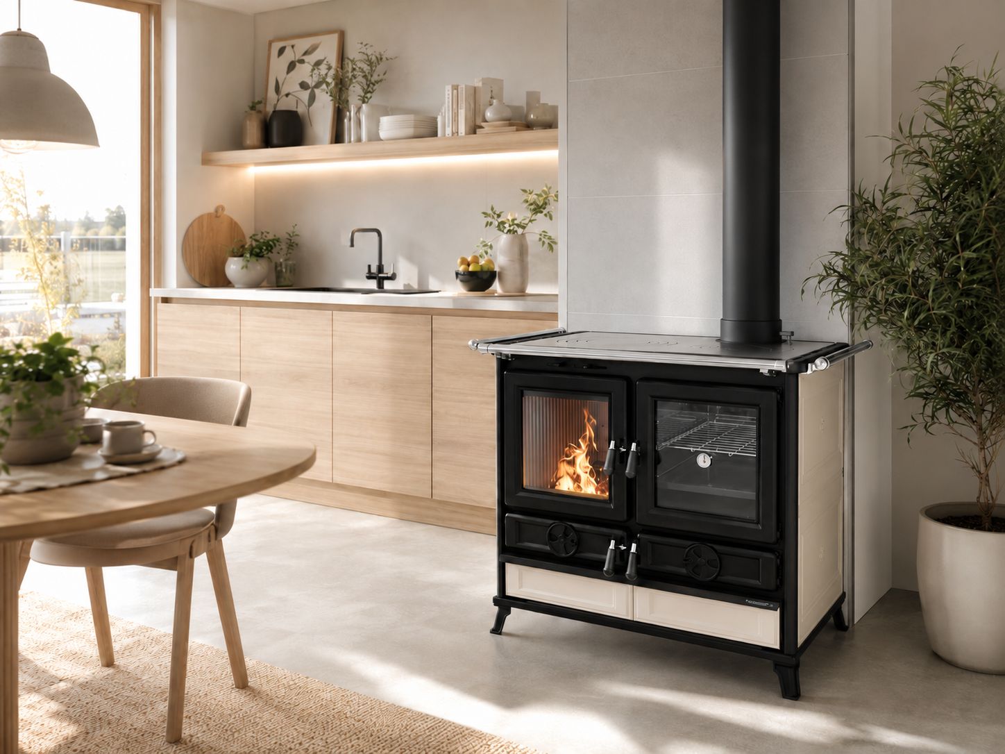 Cuisinière à bois en céramique - THERMOROSSI Viola Evo 12.1 kW