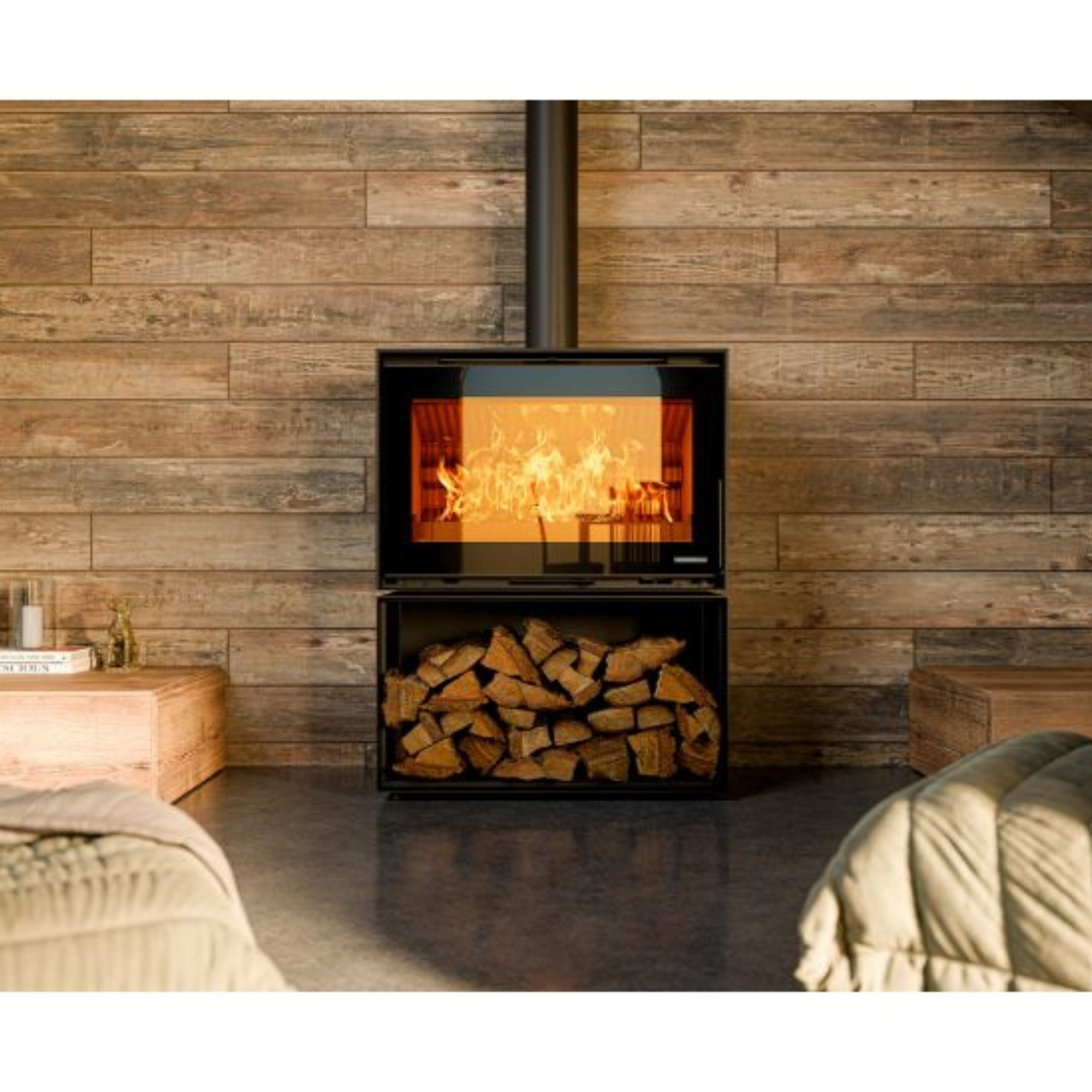 Poêle à bois raccordable - THERMOROSSI Fullmoon 10.6 kW