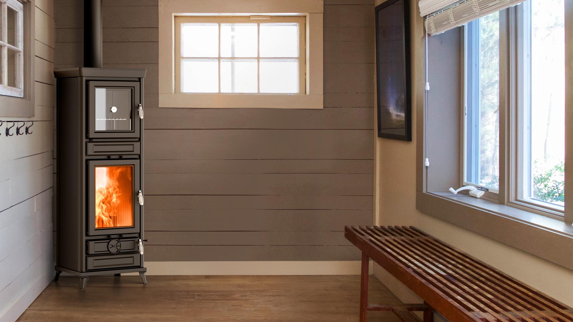 Poêle à bois avec four en fonte - THERMOROSSI Anna Evo5 Easy 12.5 kW