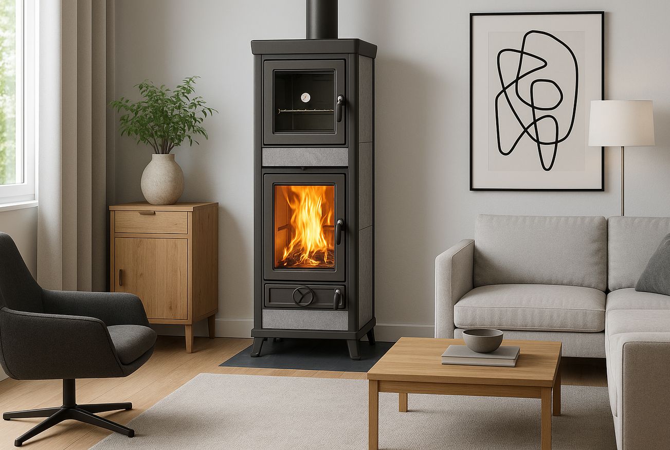 Poêle à bois avec four en pierre - THERMOROSSI Anna Evo5 Stone 12.5 kW
