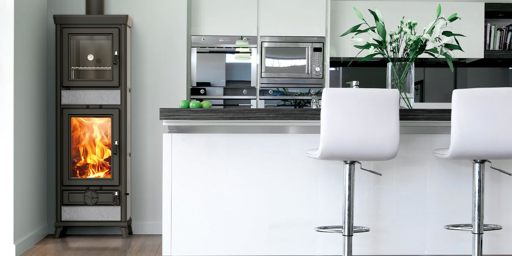 Poêle à bois avec four en pierre - THERMOROSSI Anna Evo5 Stone 12.5 kW