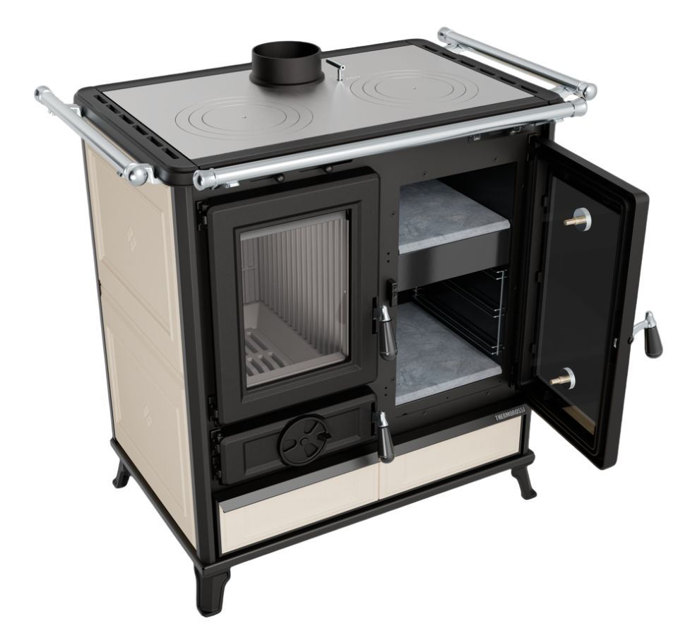Cuisinière à bois en céramique - THERMOROSSI Melissa Evo Maiolica 7.8 kW